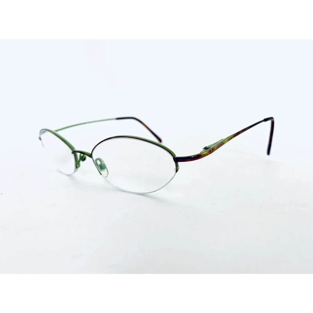Kate Spade Half Rim Tortoise Green Metal Oval Glasses Italy Leah 51 18 130